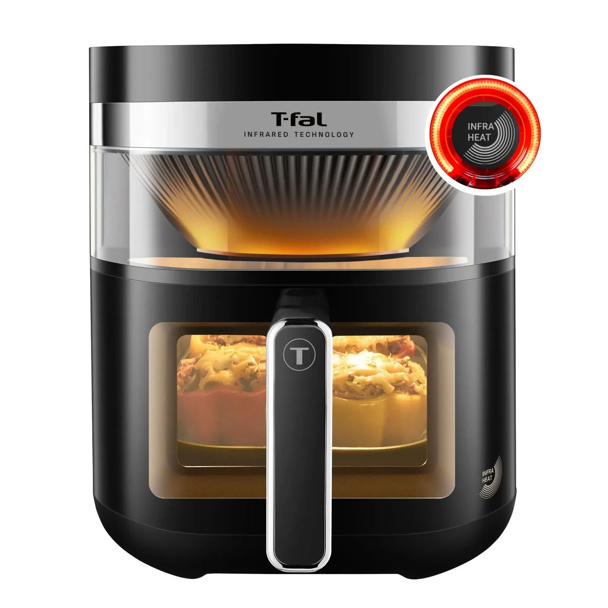 T-Fal 7.3 Qt Infrared Air Fryer Dual Heating with 8 Functions - Black
