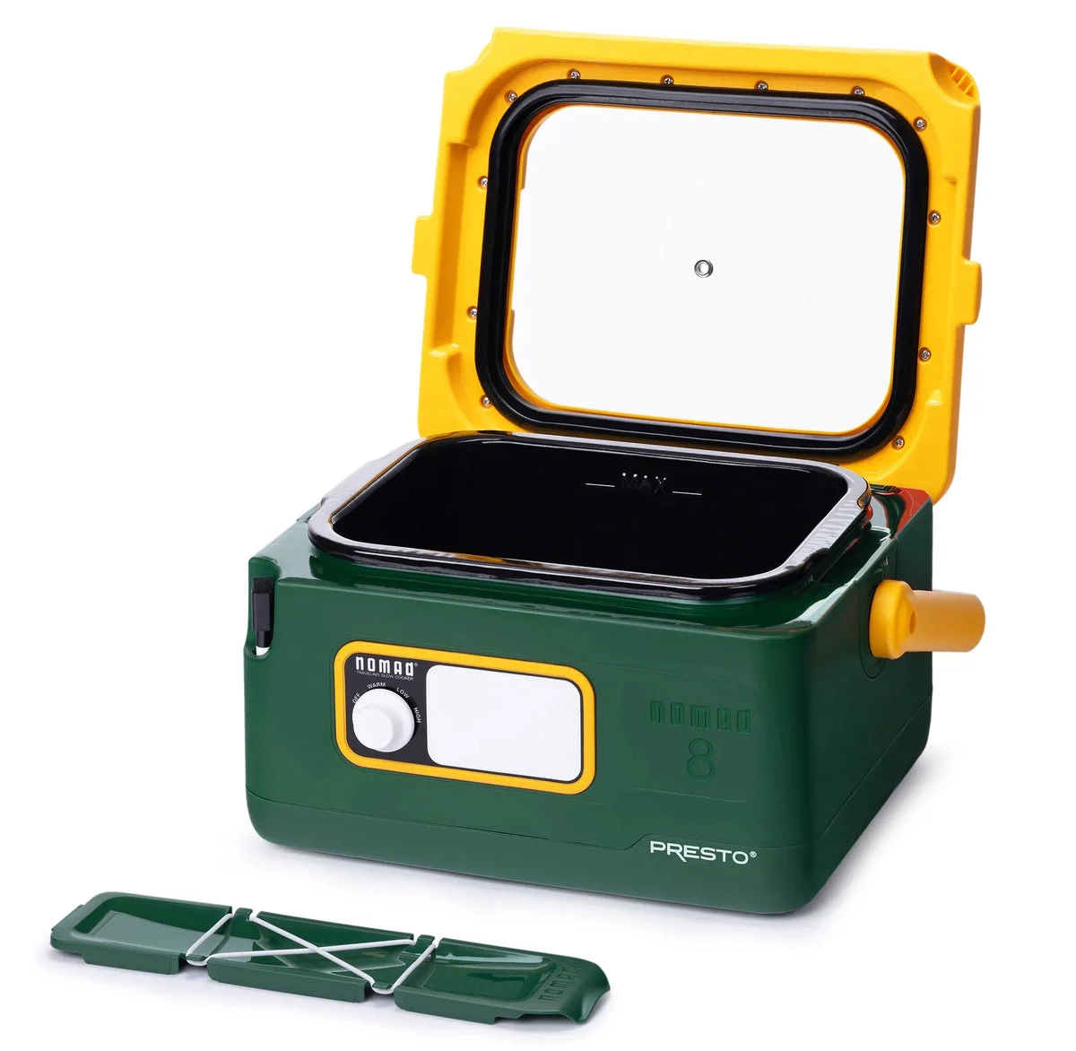 Presto GameDay 8-Quart Nomad Traveling Slow Cooker Green-Yellow