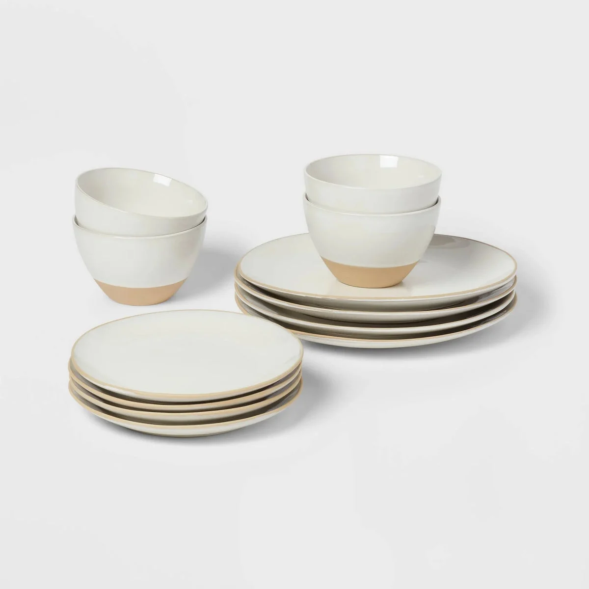 Threshold 12pc Stoneware Wethersfield Artisan Dinnerware Set White
