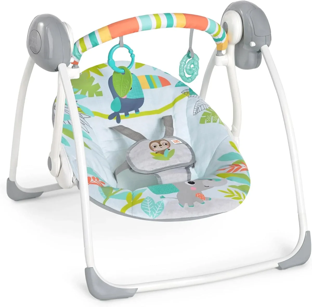 Bright Starts Rainforest Vibes Portable Compact Swing with Toy Bar(See Description)