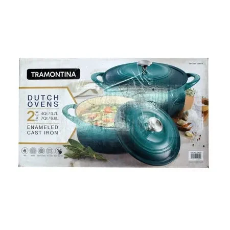 Tramontina Teal Enameled Cast Iron Dutch Ovens - 2 Pack