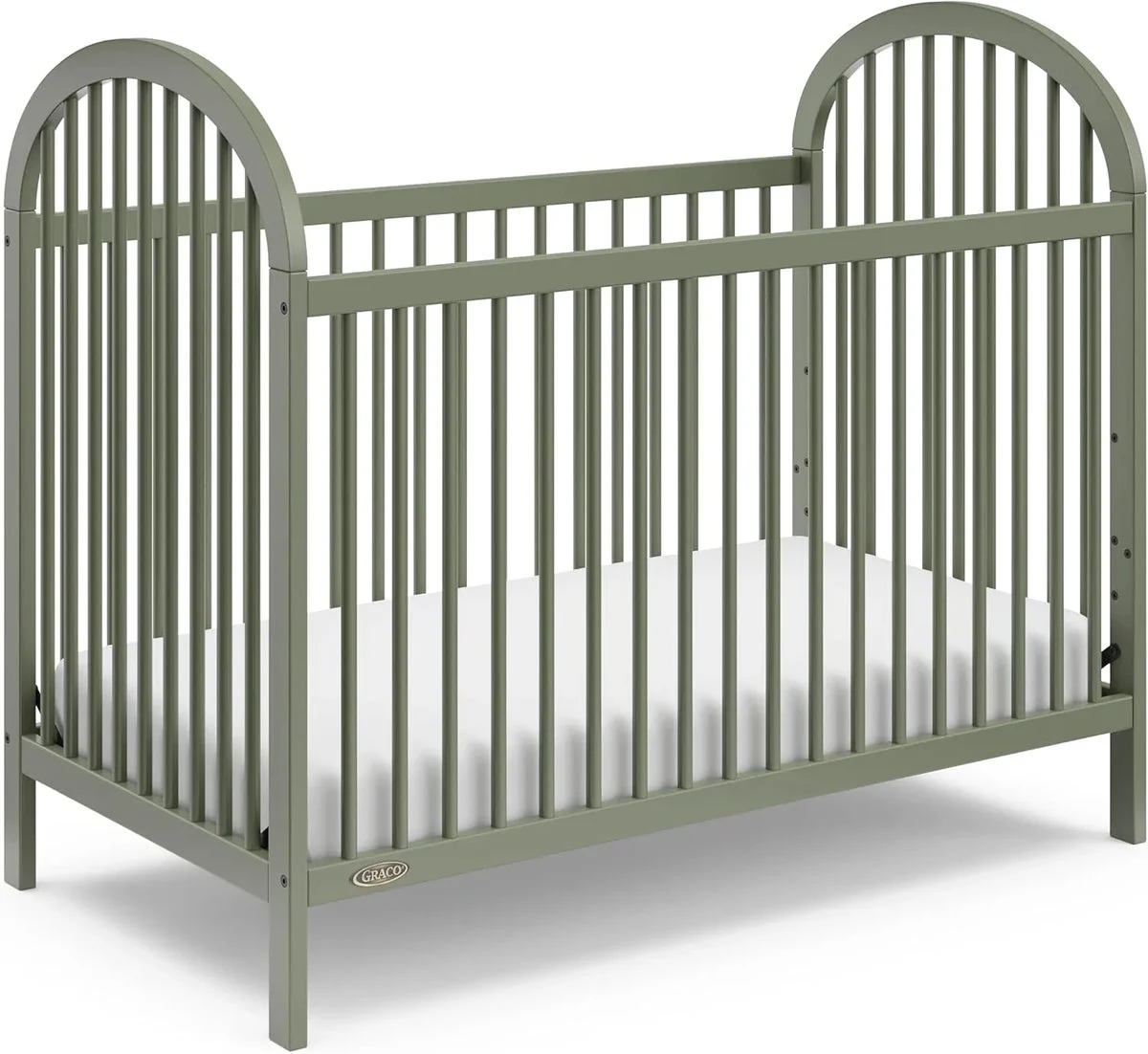 Graco Olivia Convertible Crib and Graco Premium Foam Crib & Toddler Bed Mattress Bundle - Olive
