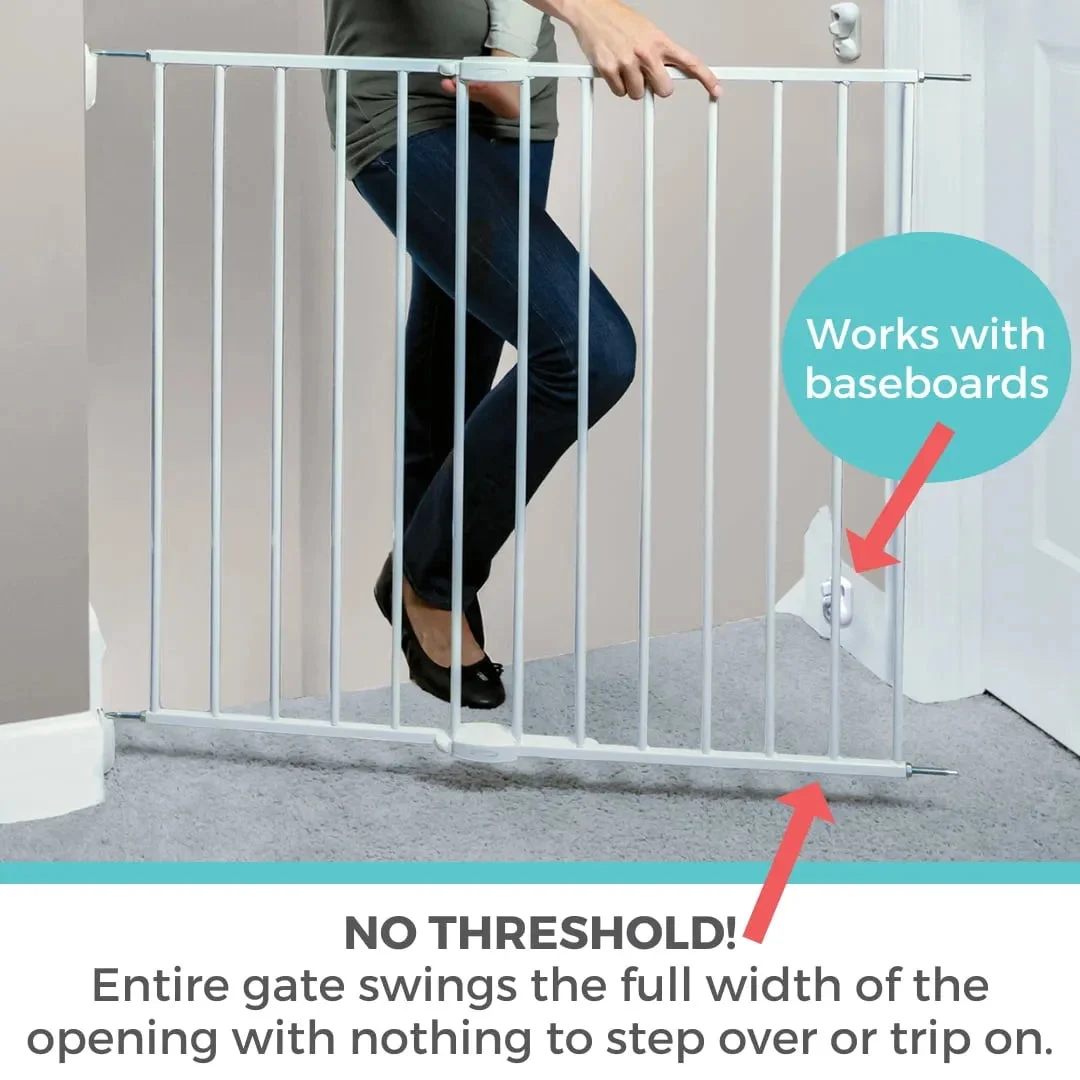 TODDLEROO BY NORTH STATES Essential Stairway and Walkway Child Safety Gate - White