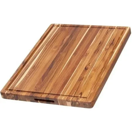 Unbranded/Generic Large Wood Cutting Board with Juice Groove and Grip Handles