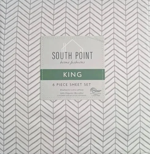 South point Home Fashions 6-Piece Printed Sheet Set - Extra Deep Queen/King