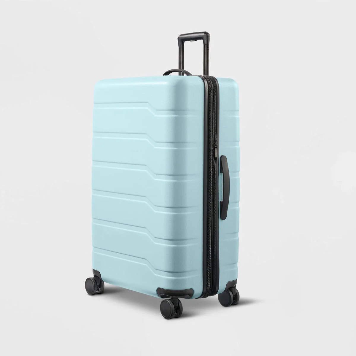 Open Story Hardside Large Checked Suitcase - Muddy Aqua