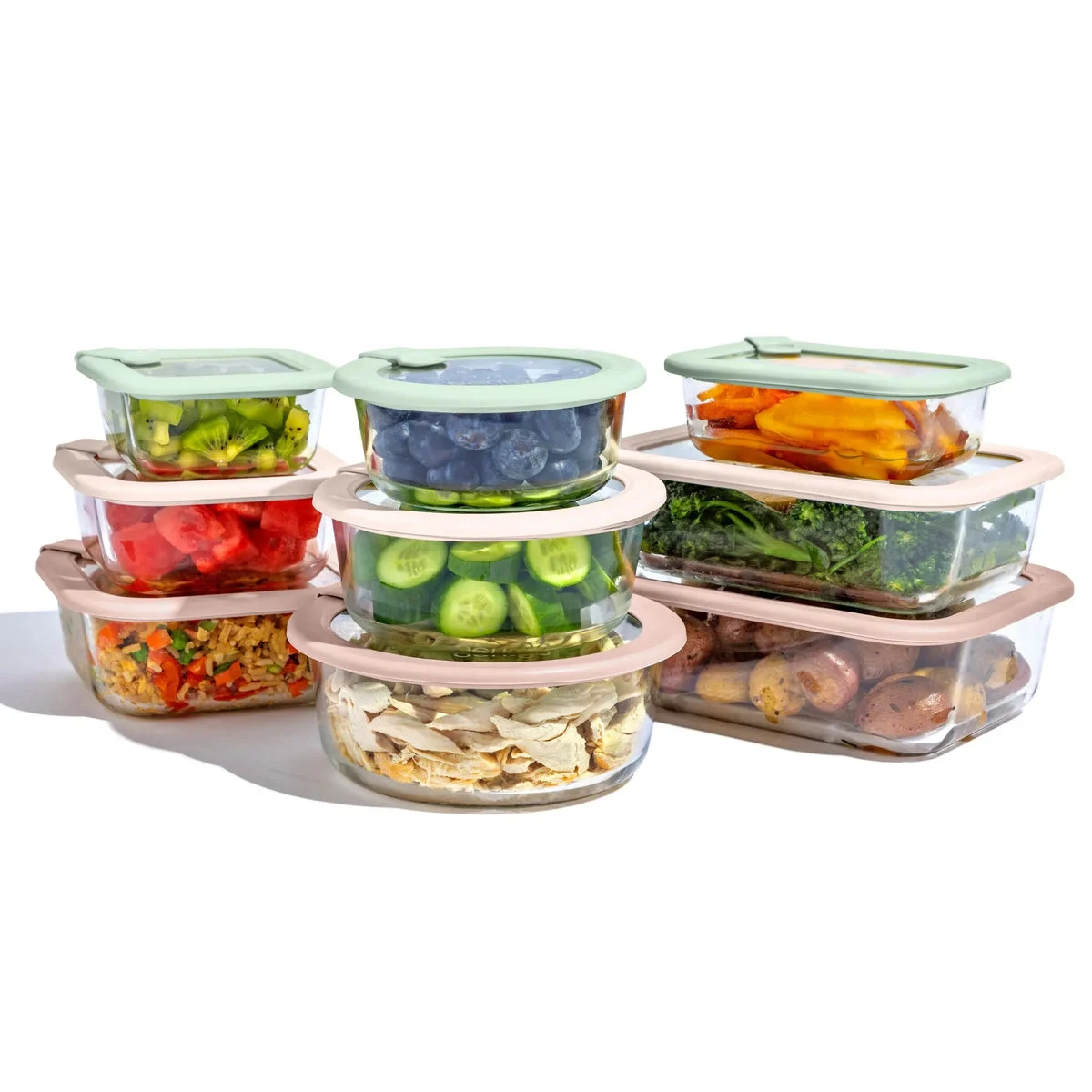 Bentgo Glass 18pc Glass Food Storage Set - Desert Sage