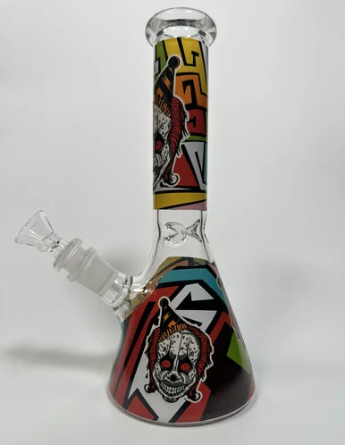 Killer Clown Glass Beaker – Horror Series Water Pipe (10") - Smoke Shop