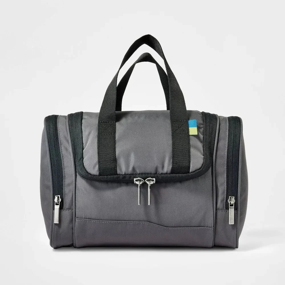 Open Story Large Hanging Toiletry Bag - Gray