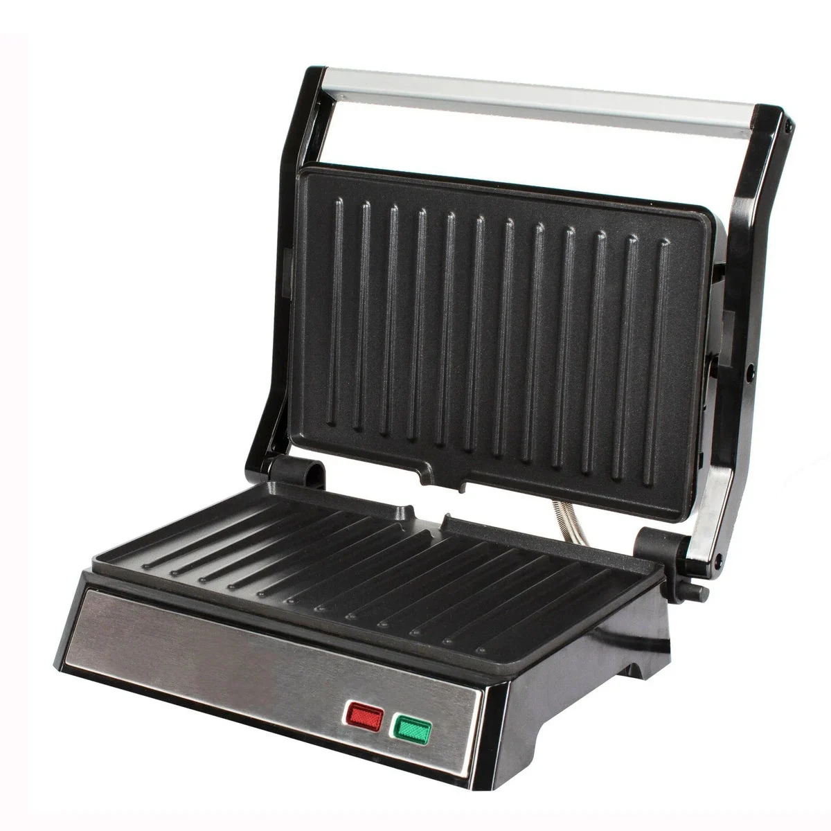 Megachef Electric Dual Plate Non-Stick Panini Grill Press with Drip Tray