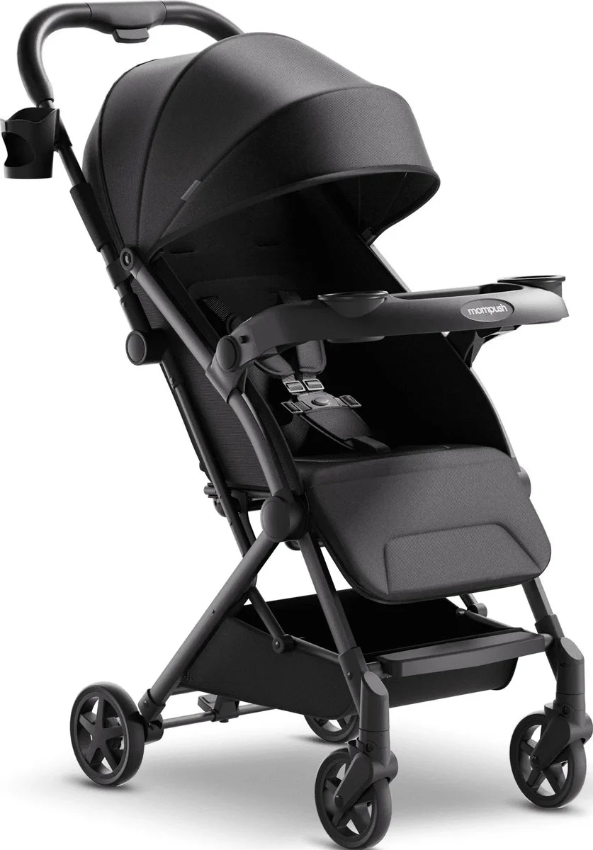 Mompush Lithe V2 Lightweight Stroller with Snack Tray - Black