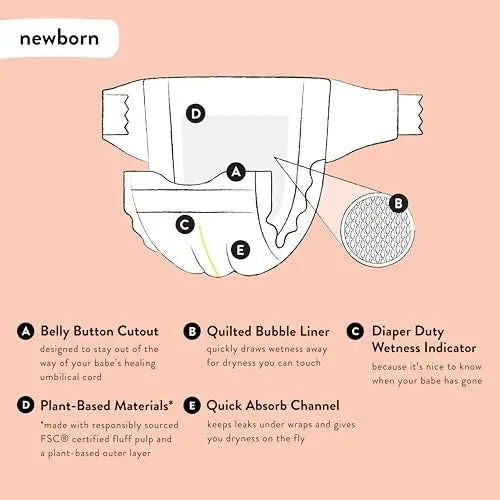 The Honest Company 72 Ct Clean Conscious Disposable Diapers Size Newborn - Above It All + All the Alpacas