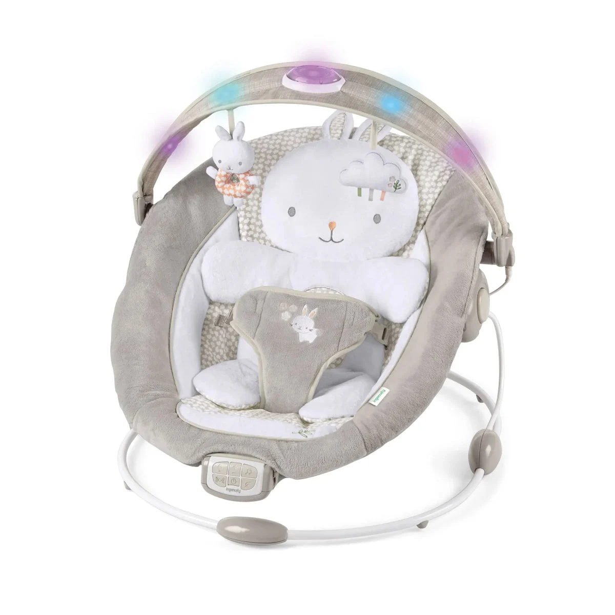 Ingenuity Vibrating Infant Baby Bouncer with Toy Bar - Grey