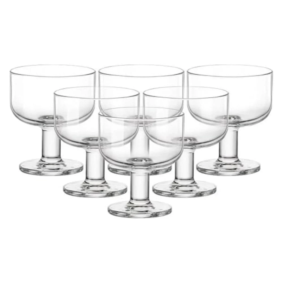 Bormioli Rocco Hosteria Stackable Dessert Cups - Set of 6 - 8 Oz. Glass Bowls