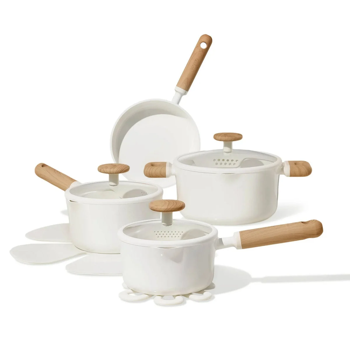 Carote 11pc Ceramic Nonstick Cookware Set - Cream