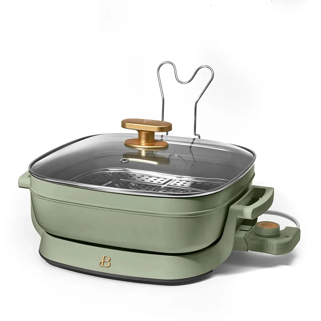 Beautiful 5-in-1 Electric Skillet - Sage Green