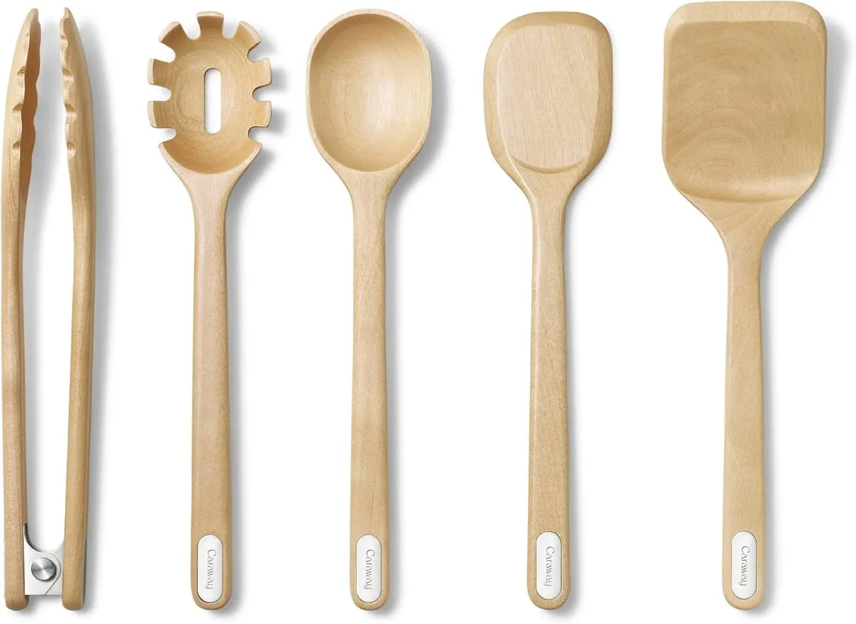 Caraway Utensil Set - Natural Wood