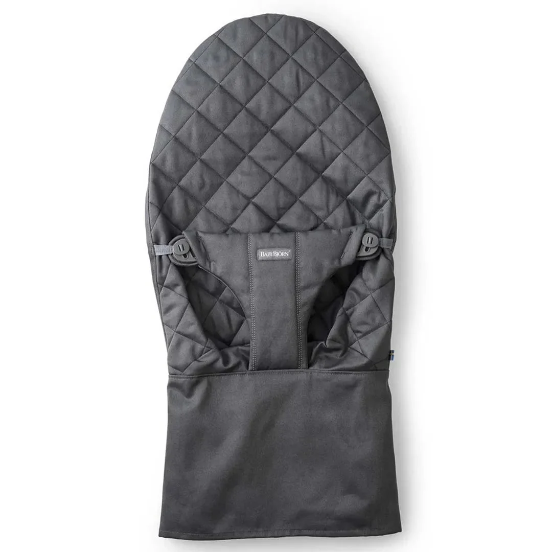 BabyBjörn Extra Fabric Seat For Bouncer Bliss - Anthracite / Cotton, Classic Quilt