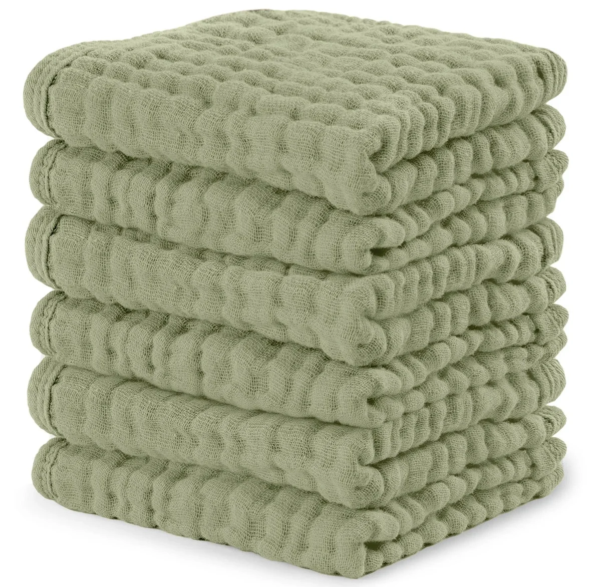 Comfy Cubs Baby Muslin Cotton Washcloths - Pack of 6