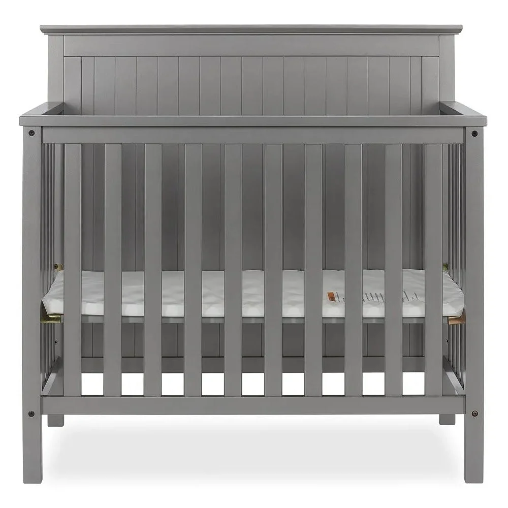 Dream On Me Ava 4-in-1 Mini Baby Crib with Daybed & Twin Bed Conversion - Steel Grey