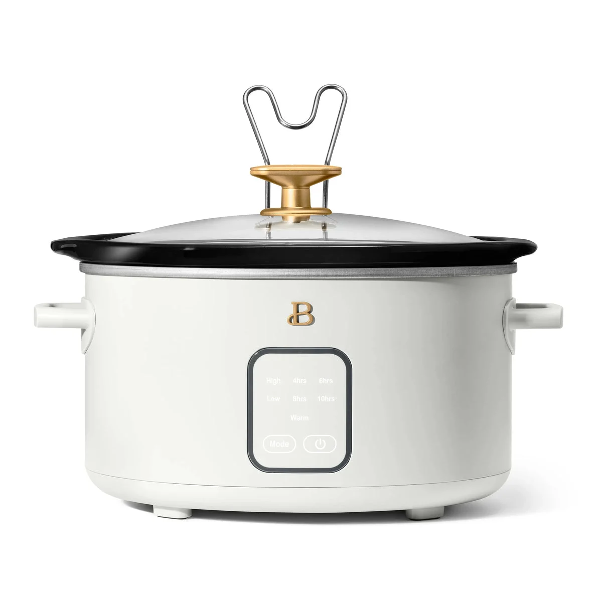 Beautiful 4Qt Slow Cooker with Touch-Activated Display - White Icing