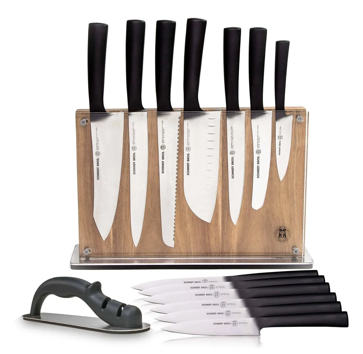Schmidt Bros Cutlery 15pc Carbon Steel Knife Block Set