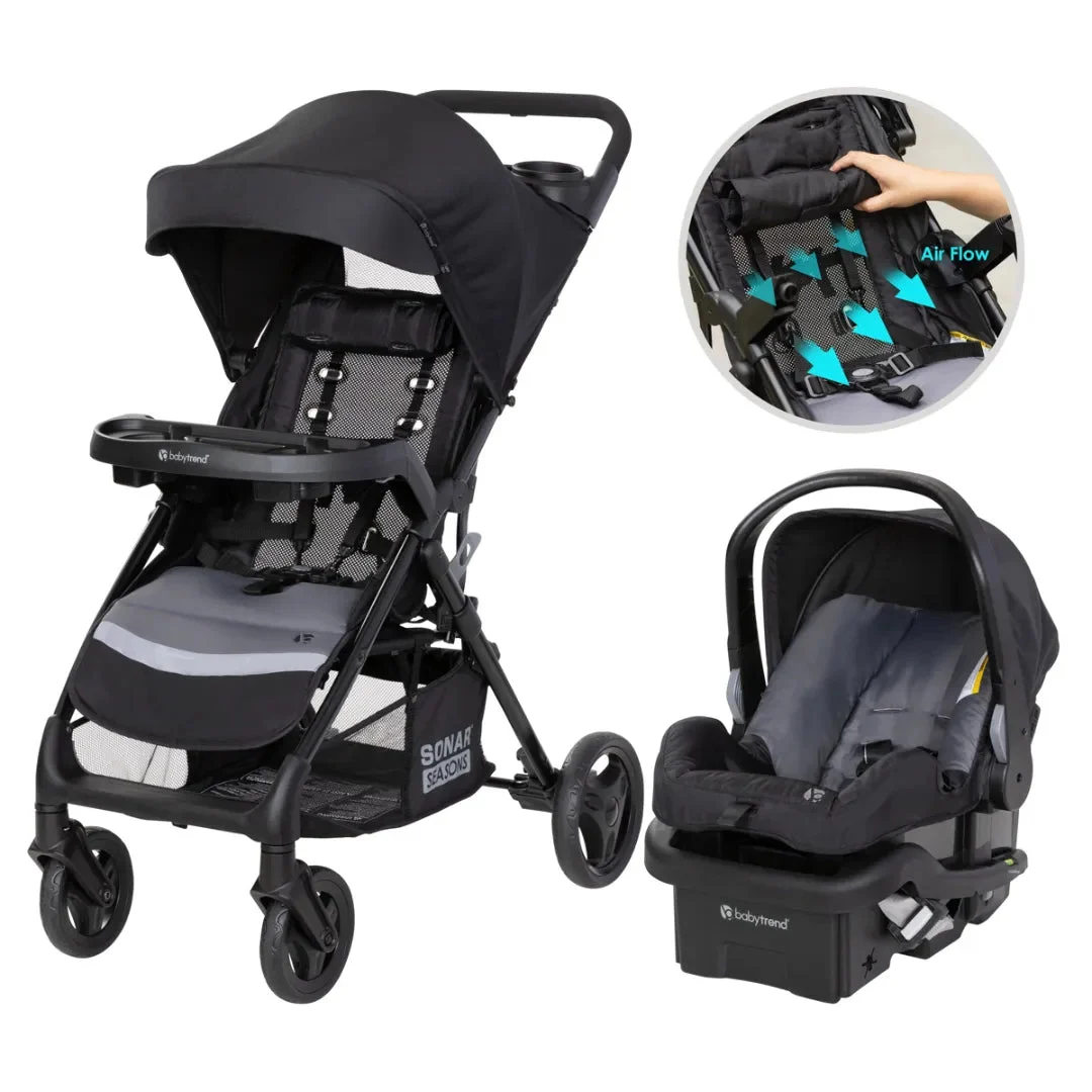 Baby Trend Sonar Seasons Travel System - Black