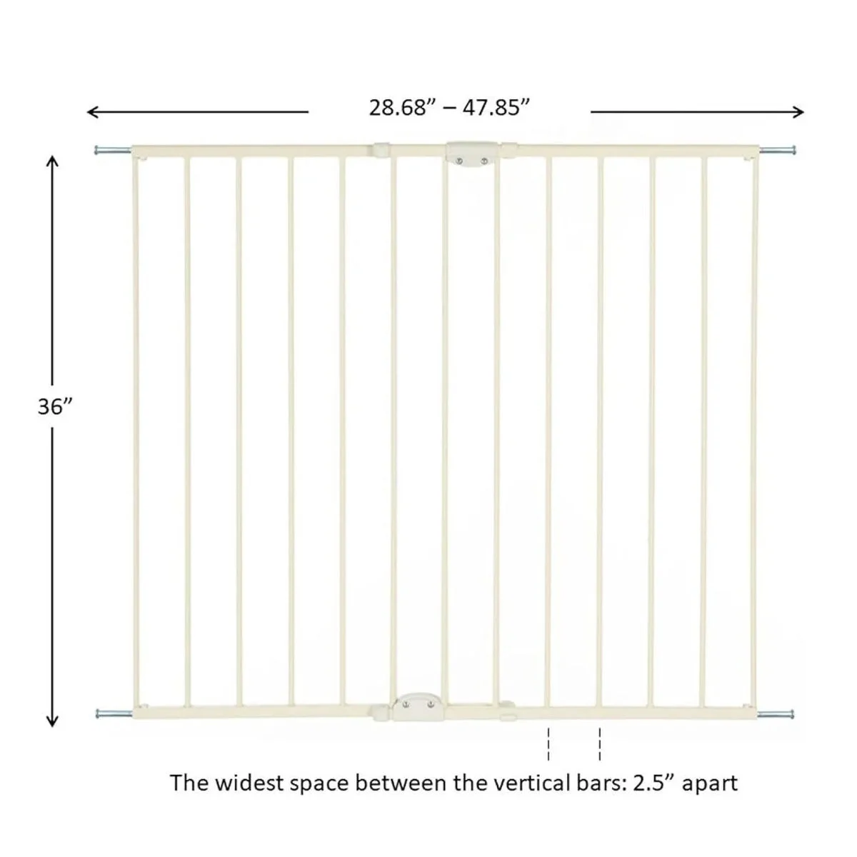 TODDLEROO BY NORTH STATES Tall Easy Swing & Lock Baby Gate - Warm White