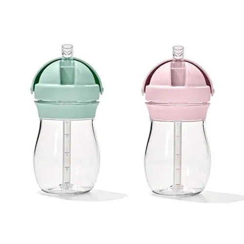 OXO Tot Transitions Straw Cup 9 Oz. - Opal and Blossom - 2 Pack