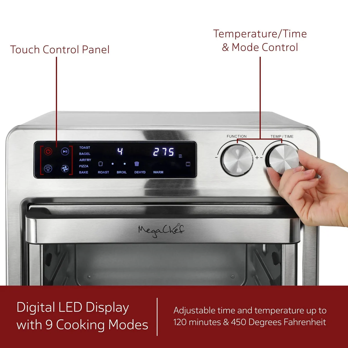 Megachef Digital Electric Multi-Function Air Fryer - Silver