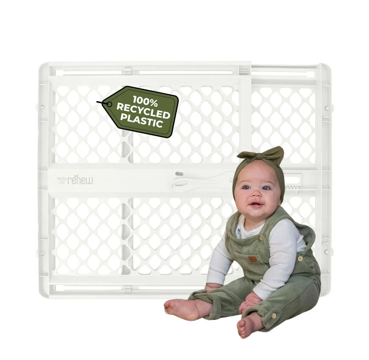 TODDLEROO BY NORTH STATES Recycled Plastic Baby Gate - White
