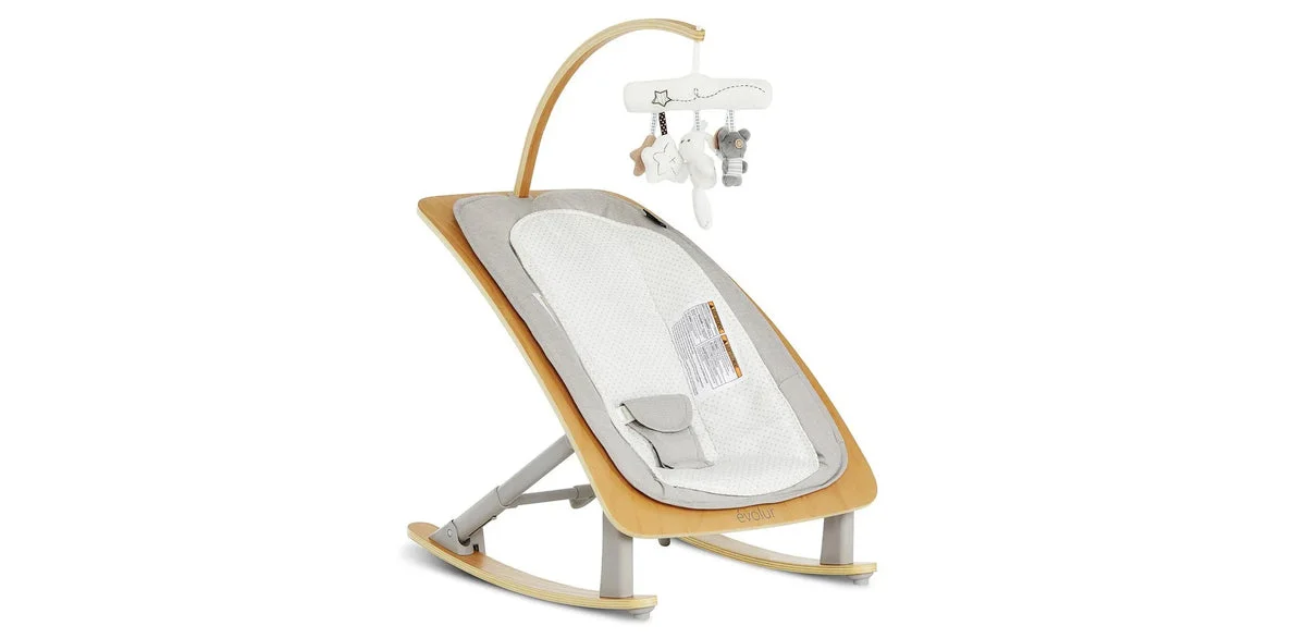 Evolur Tory 2-in-1 Rocker & Chair - Light Gray