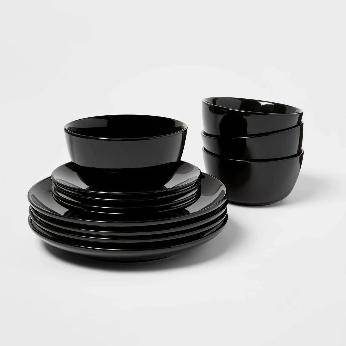 Threshold 12pc Stoneware Avesta Dinnerware Set - Black
