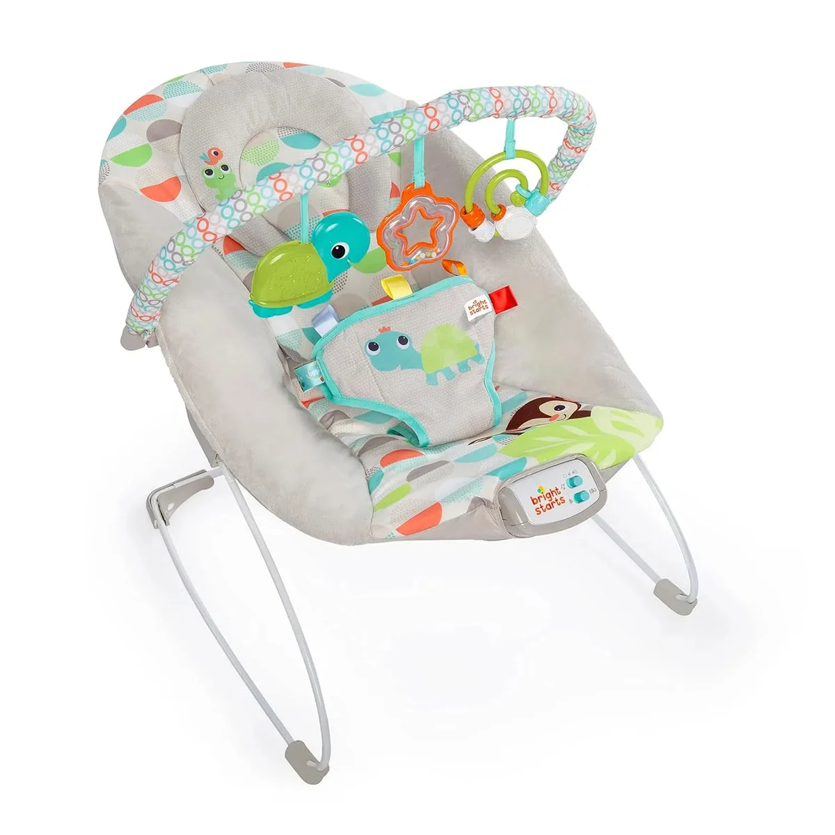 Bright Starts Baby Bouncer Soothing Vibrations Infant Seat (Happy Safari)