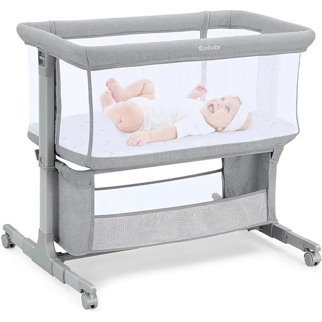 Ezebaby Portable Bedside Bassinet Sleeper - Light Gray