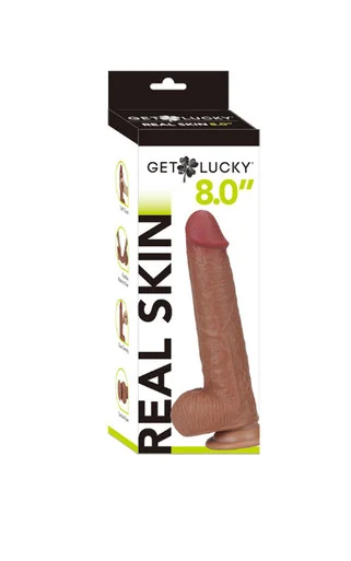 8 Inch Dual Layer Dong Lt Brown - Adult Toys