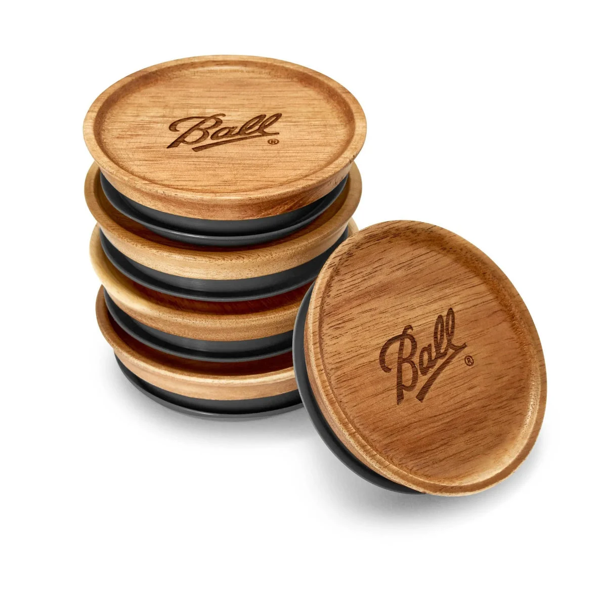 Ball Wooden Storage Lids - Regular Mouth