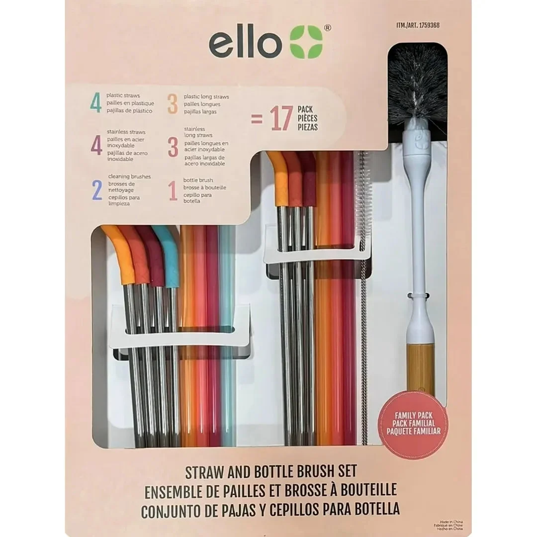 Ello Straw and Bottle Cleaning Set - Multi-Color