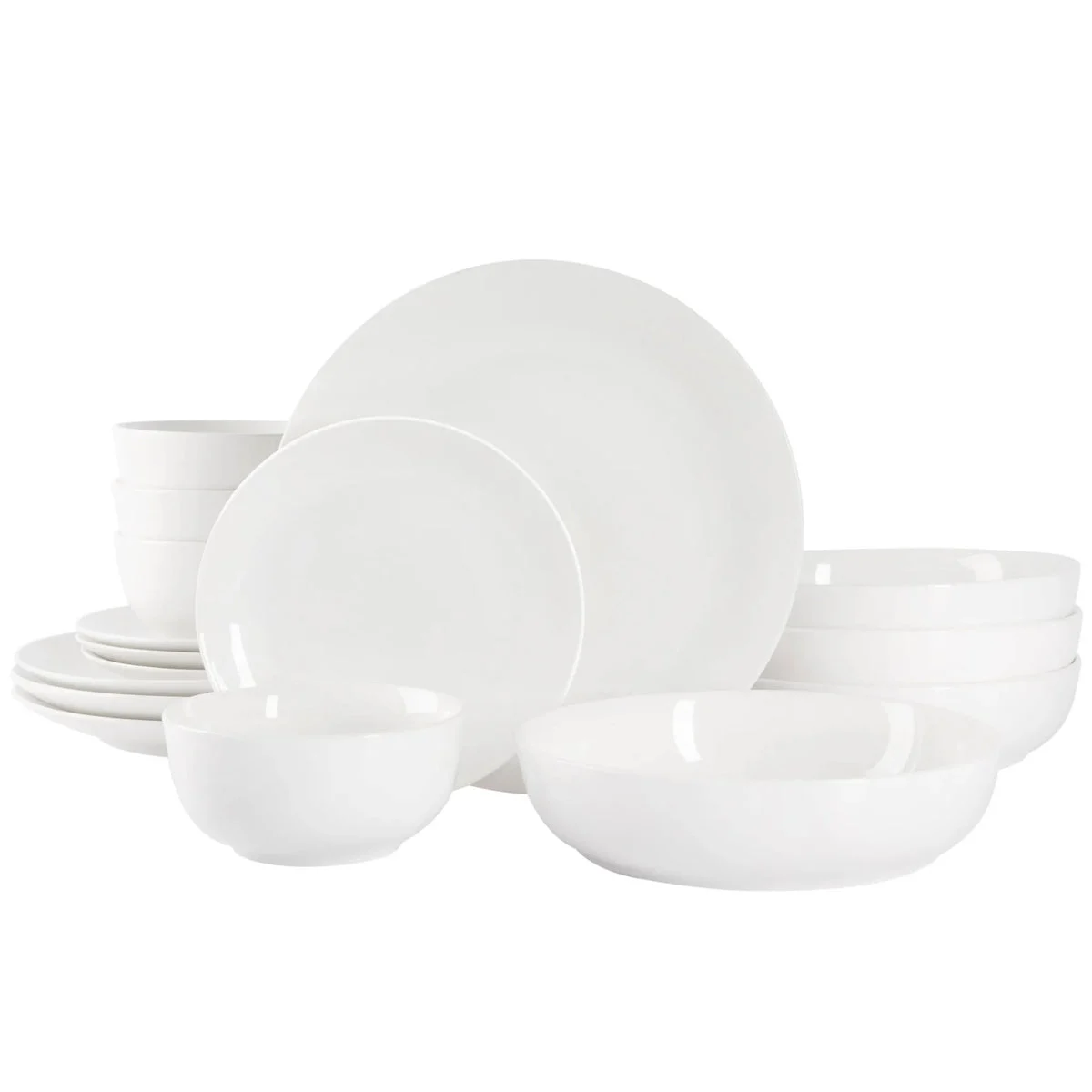 Gibson Home 16pc Ceramic Gracious Dining Dinnerware Set - White