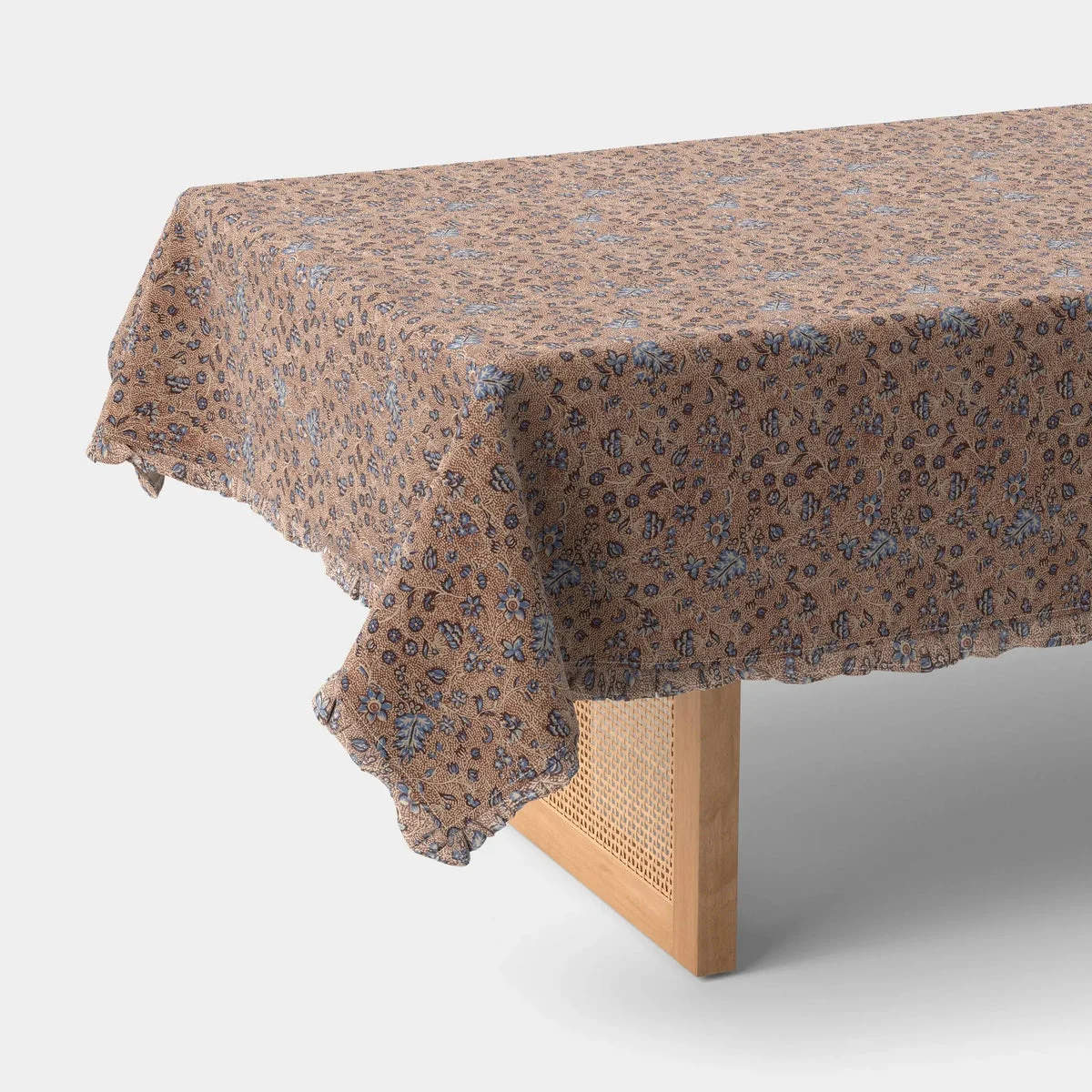 Threshold Ruffle Tablecloth - Blue and Brown Floral