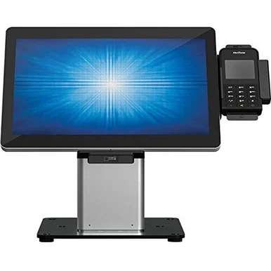 Elo Slim Desk Mount for Touchscreen Monitor, Cradle, Bar Code Reader, Fingerprint Reader, Webcam - Black, Silver (e514693)