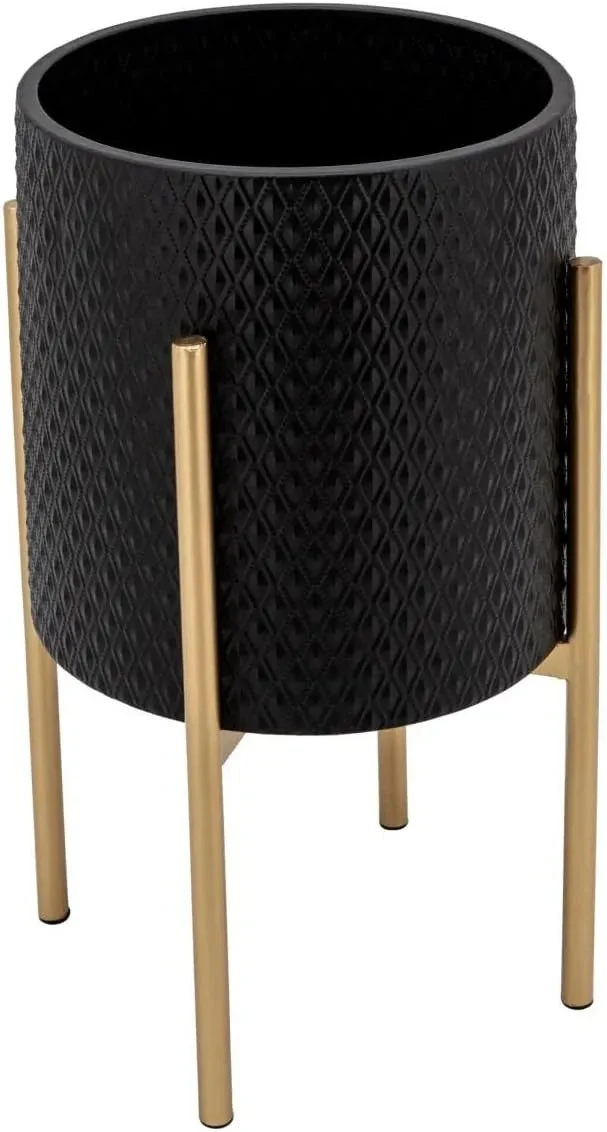 Mercury Row® Metal Planter Pots with Stands - Black