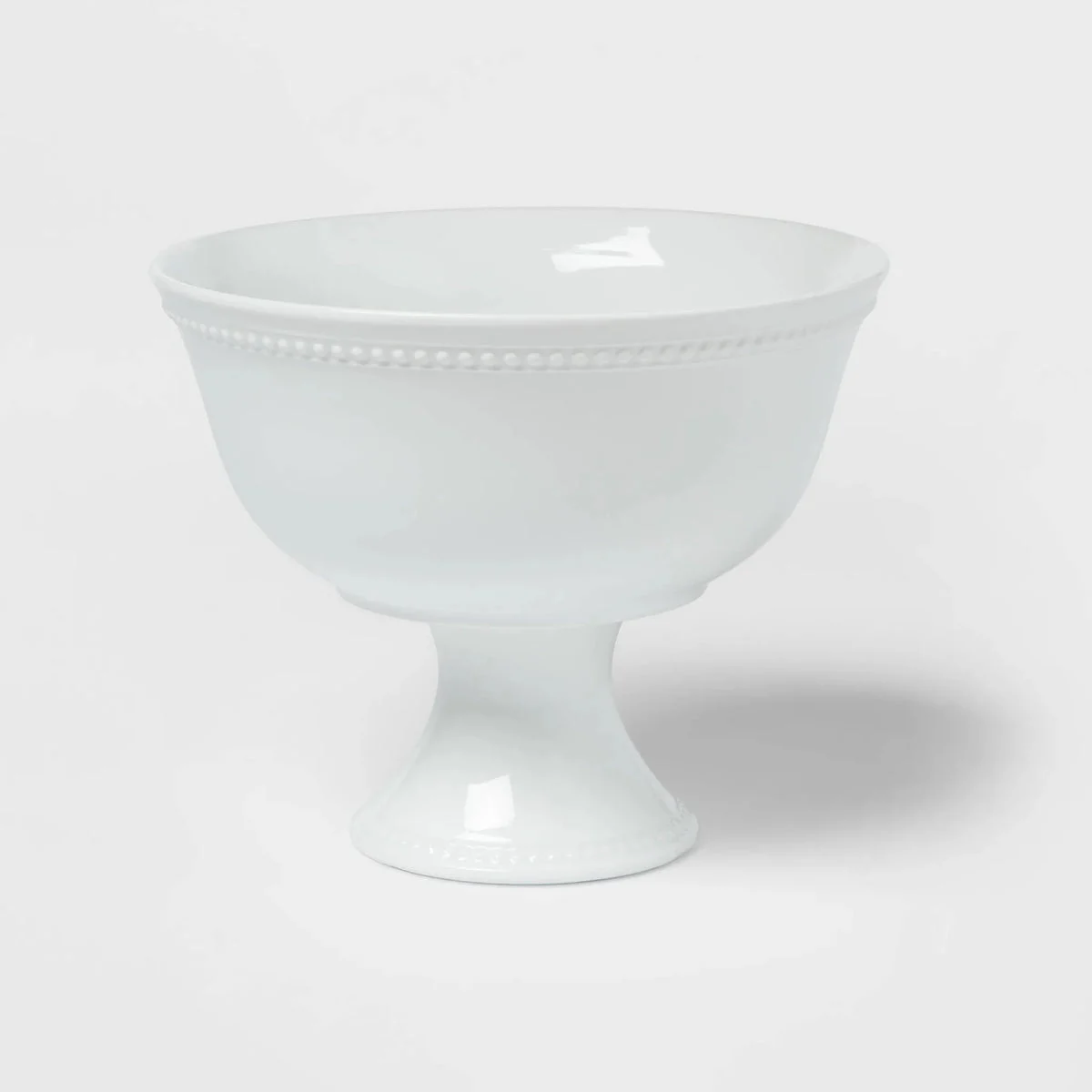 Threshold 80Oz White Porcelain Beaded Footed Serving Bowl