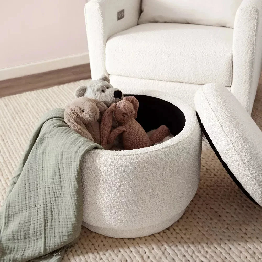 Babyletto Enoki Storage Ottoman in Ivory Boucle