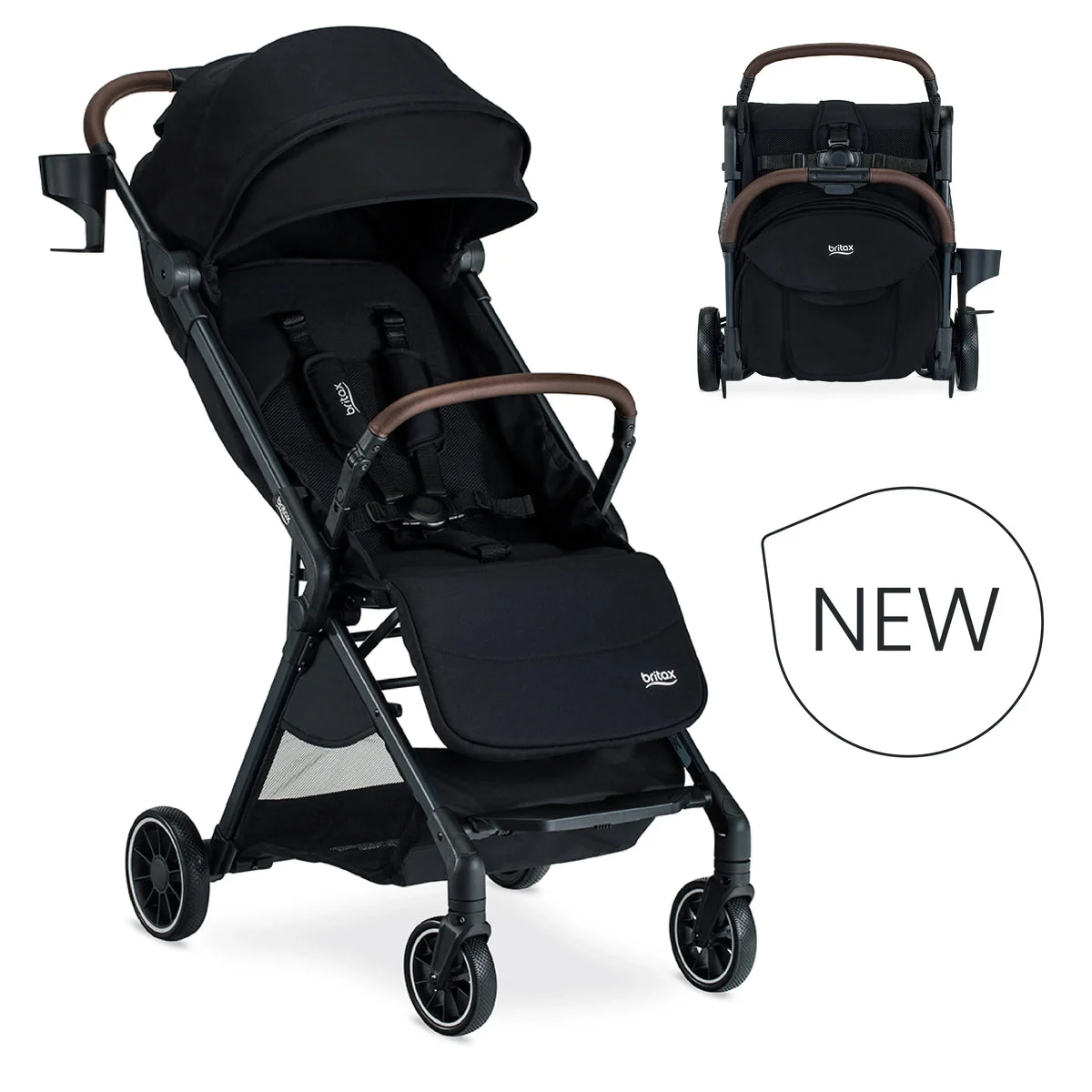 Britax Juniper Compact Stroller with One-Hand RapidFold - Raven Black (See Description)
