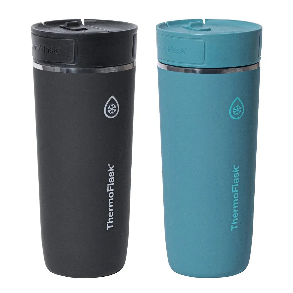 Thermoflask 16 oz. Insulated Coffee Travel Mug with Sip-N-Lok Lid, 2-pack - Blue/Black