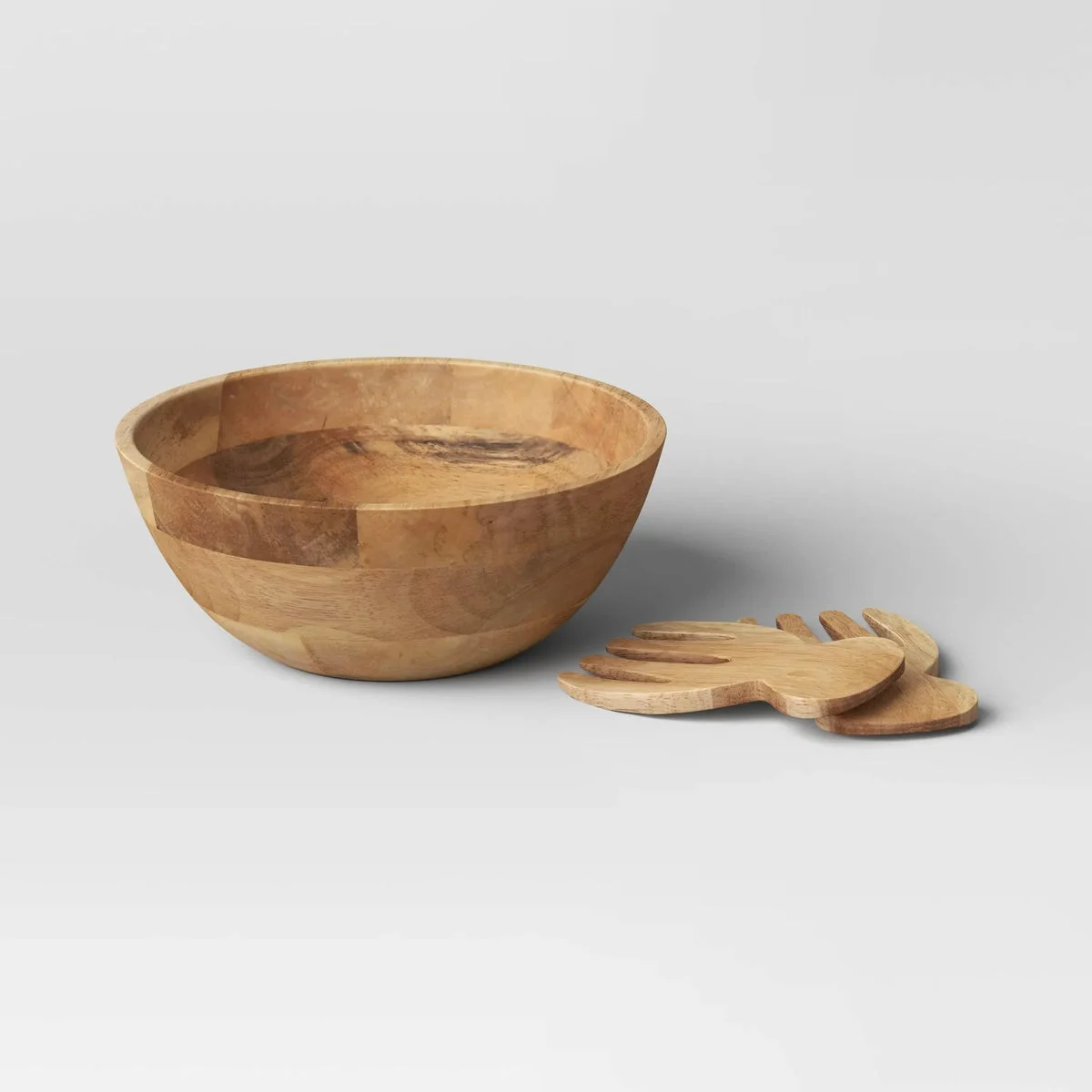 Threshold 3-Piece Wood Salad Bowl Set with Utensils