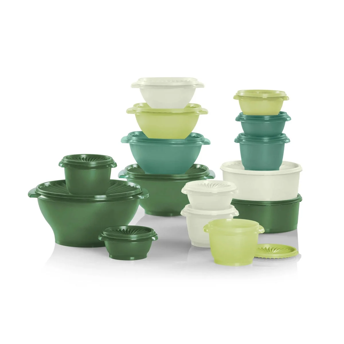 Tupperware 30pc (set of 15) Heritage Food Storage Container Set Assorted Green