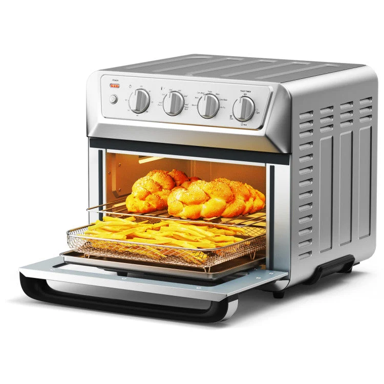 COSTWAY 21.5 Quart 1800W Air Fryer Toaster Countertop Convection Oven With Recipe