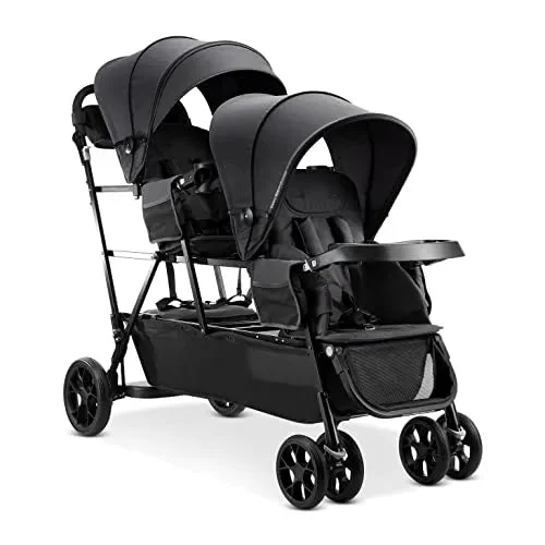 Joovy Big Caboose Triple Stroller with Rear Bench and Standing Platform - Jet